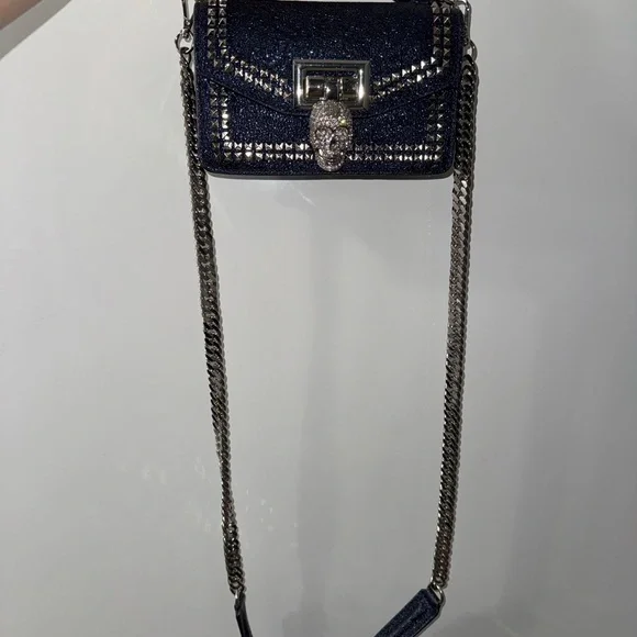 Glamorous Black Skull Embellished Crossbody Bag - Picture 2 of 12